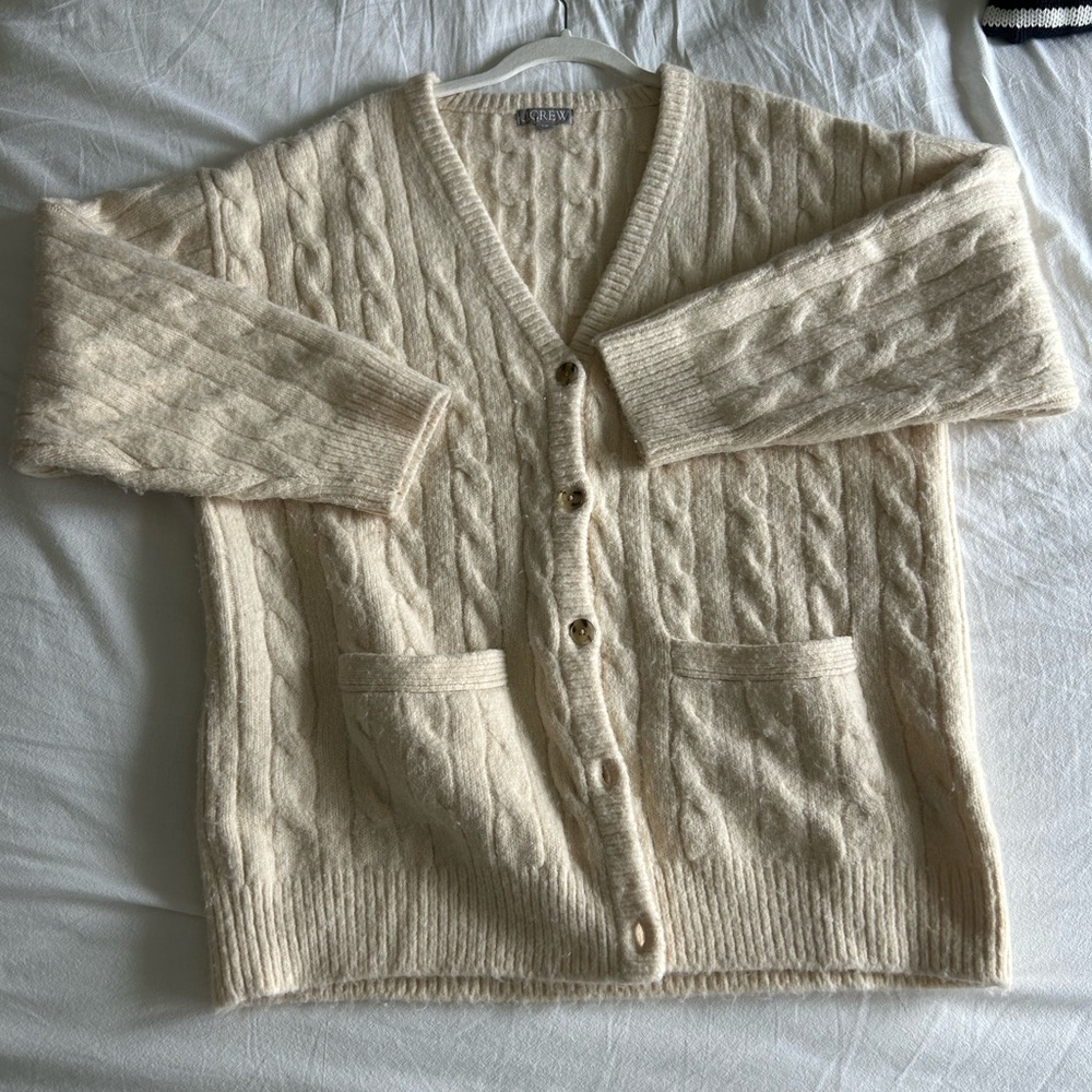 JCrew Cable Knit Sweater Wool Blend